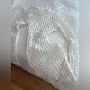 White scrunched dress small